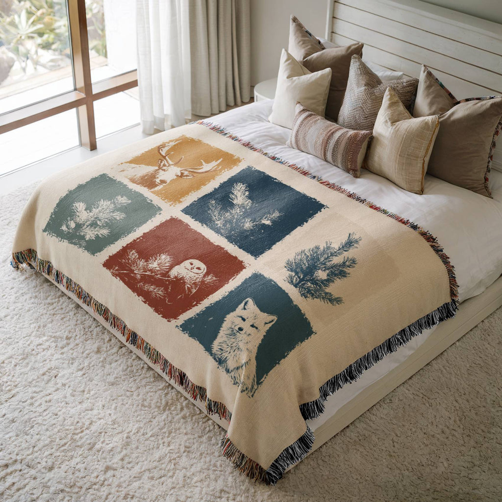 Nordic Wildlife Woven Blanket
