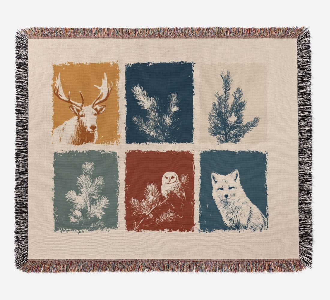 Nordic Wildlife Woven Blanket