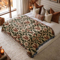 Nordic Pine Folk Woven Blanket