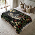 Nordic Moonlit Owl Woven Blanket