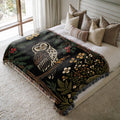 Nordic Forest Owl Woven Blanket