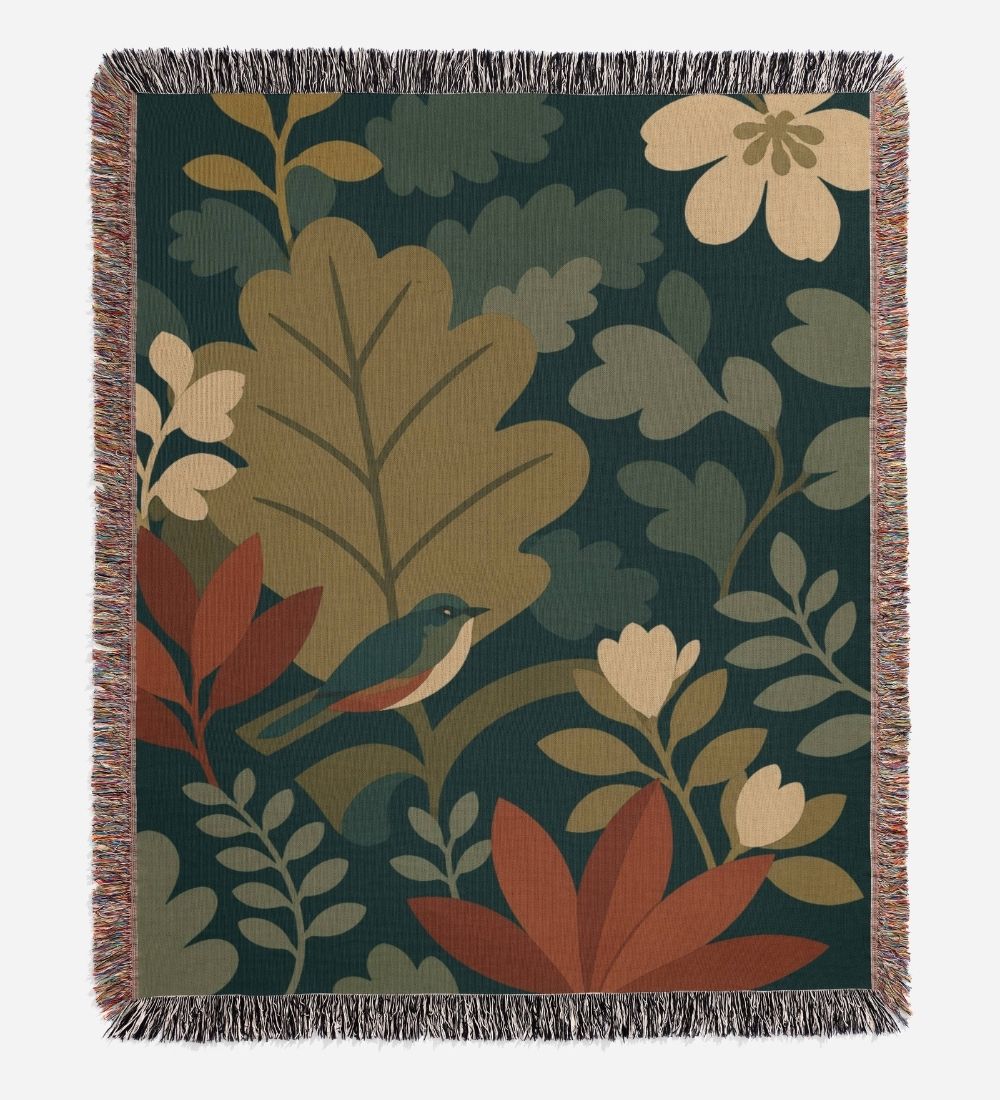 Stone Dahlia Woven Blanket