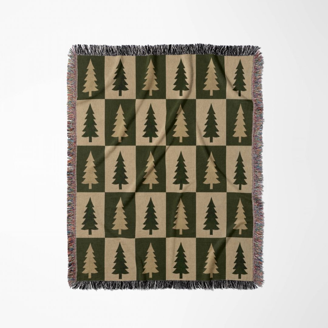 Pine Checker Woven Blanket