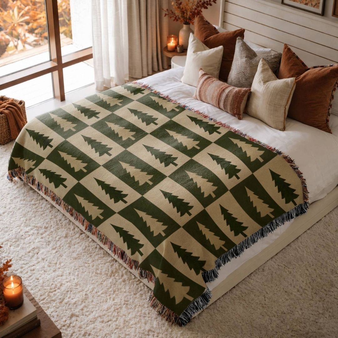 Pine Checker Woven Blanket
