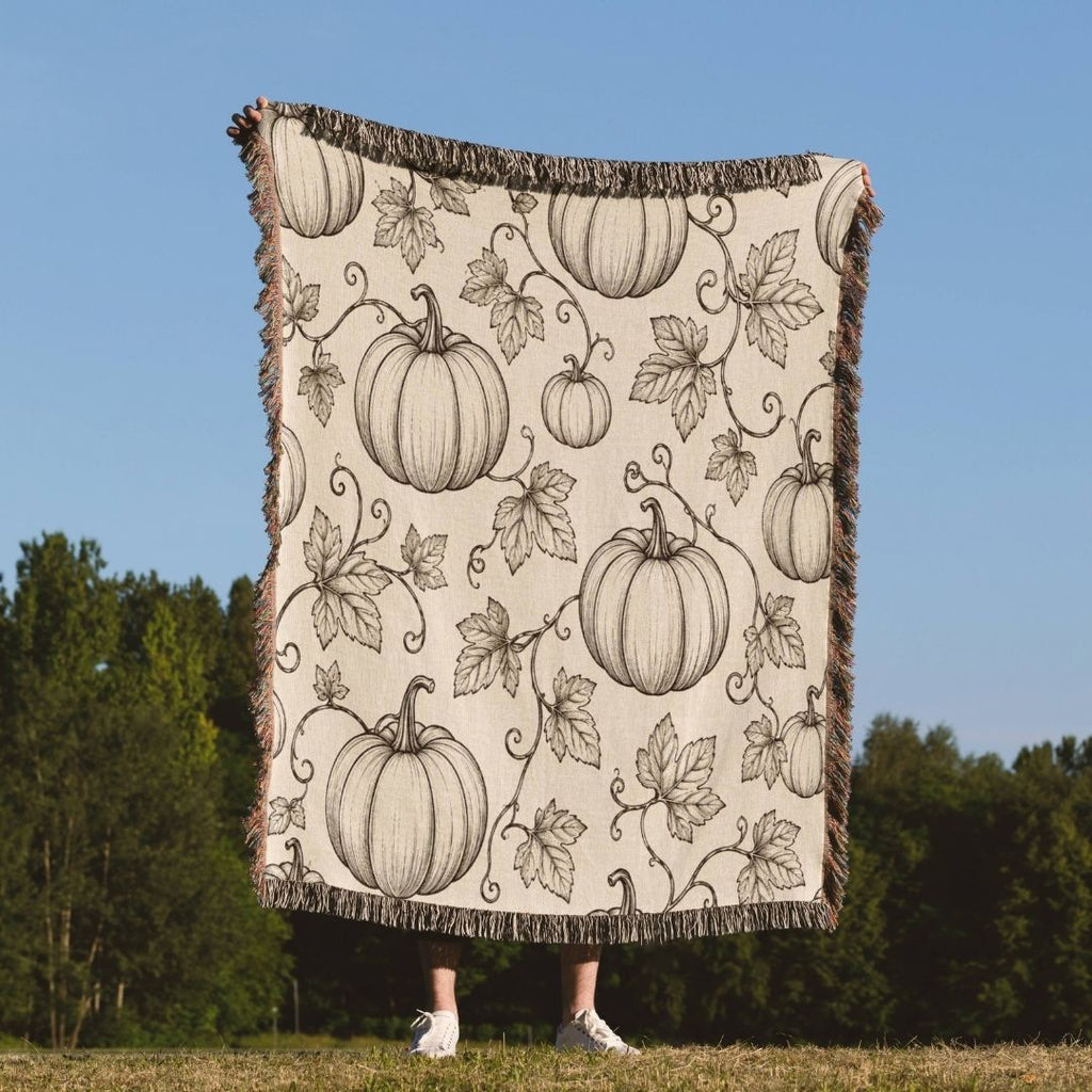 Pumpkin Vine Woven Blanket