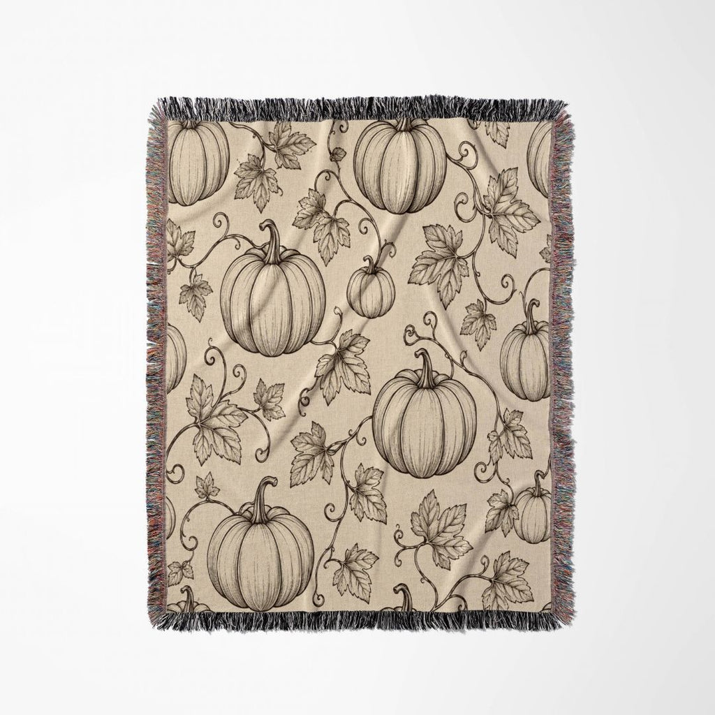 Pumpkin Vine Woven Blanket