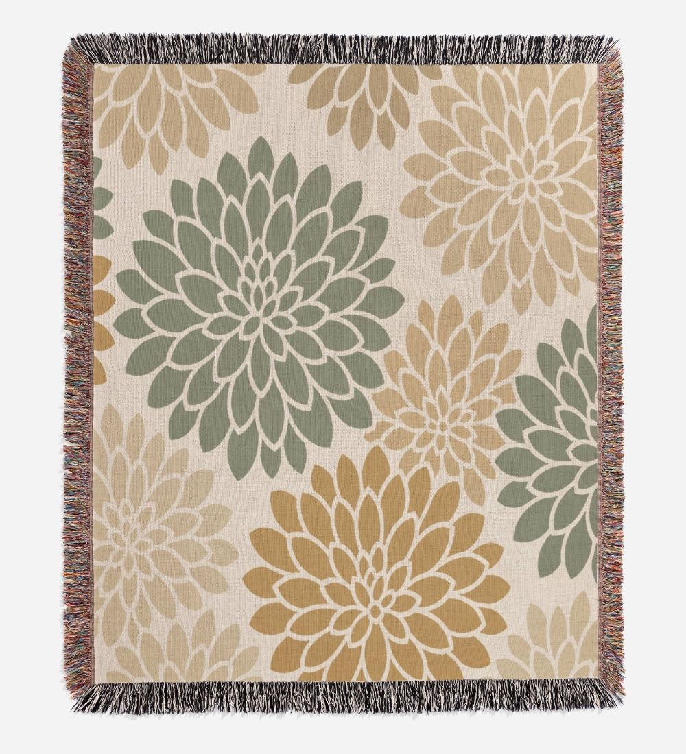 Retro Daisy Woven Blanket