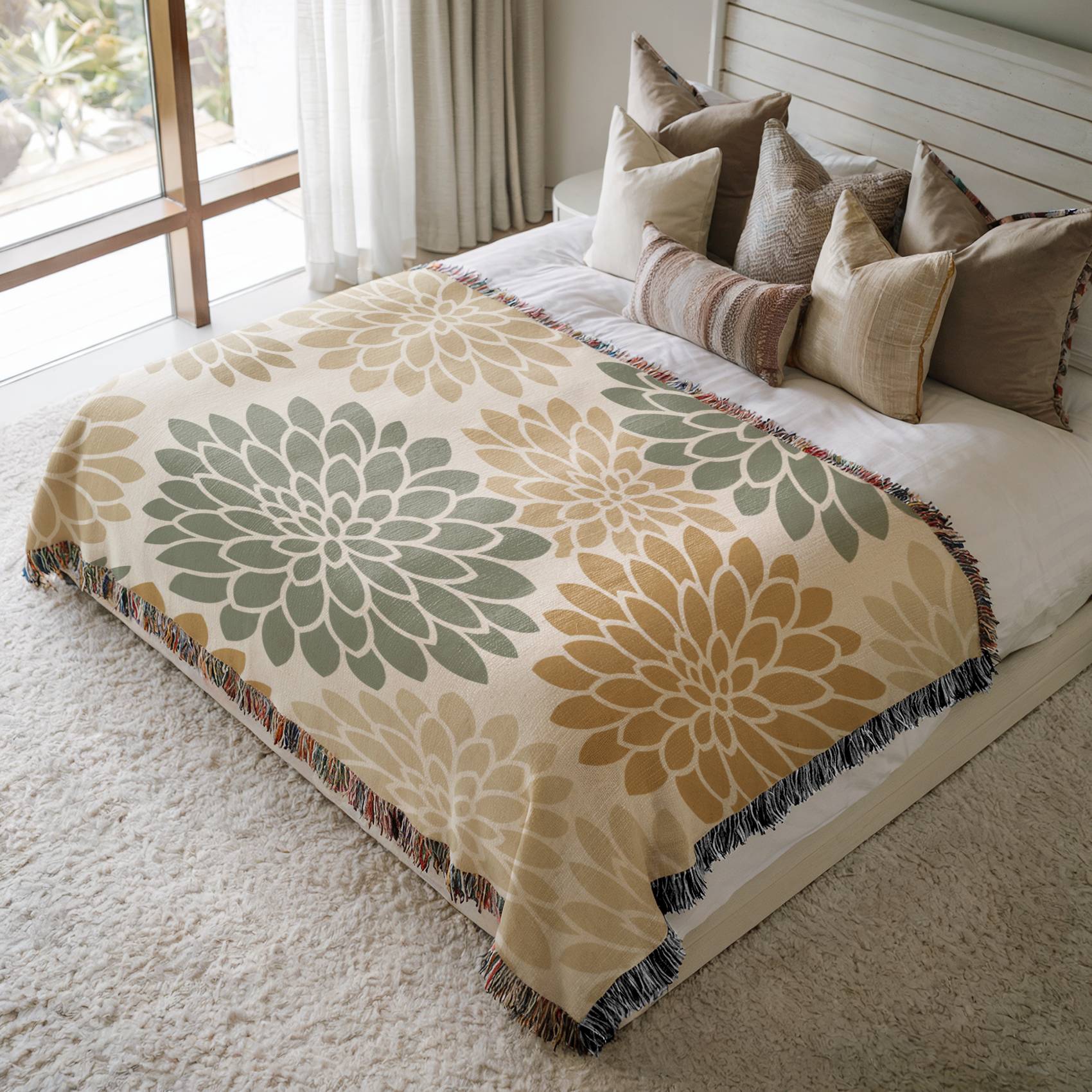 Retro Daisy Woven Blanket