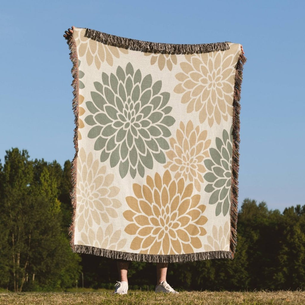 Retro Daisy Woven Blanket