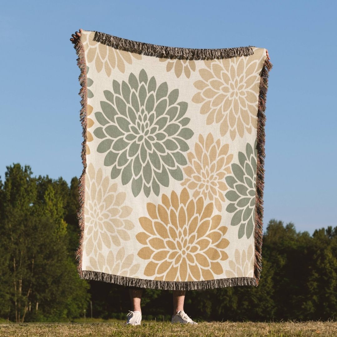 Retro Daisy Woven Blanket