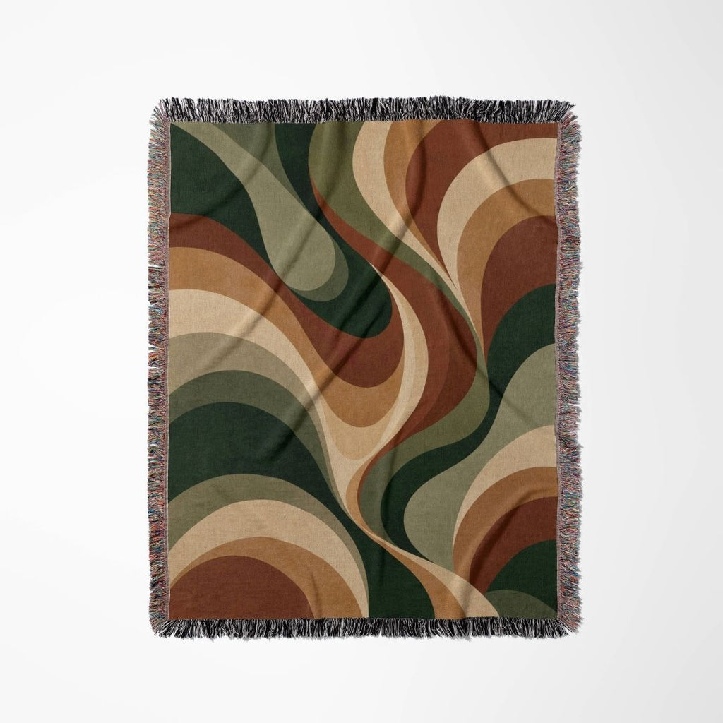 Rustic Horizons woven blanket flat lay showing the pattern