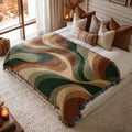 Rustic Horizons jacquard woven blanket on a queen bed