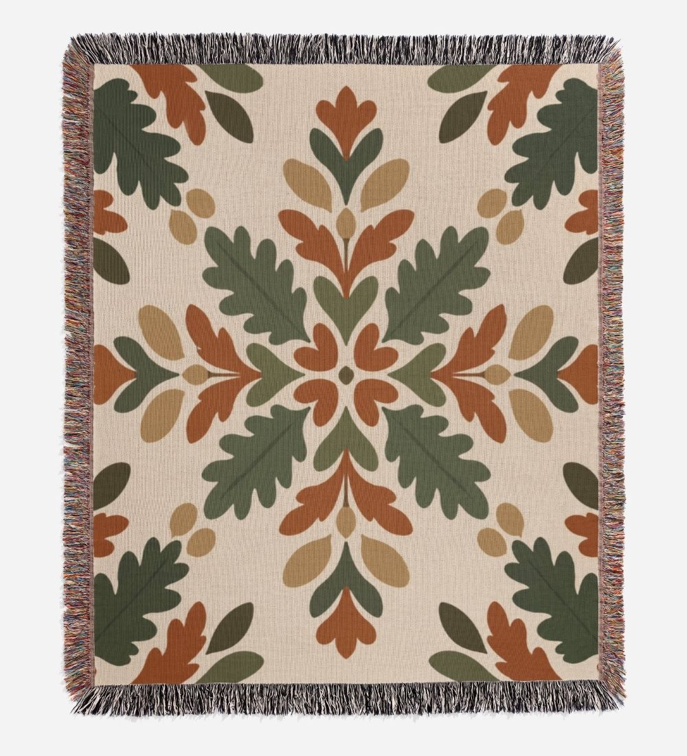 Forest Medallion Woven Blanket