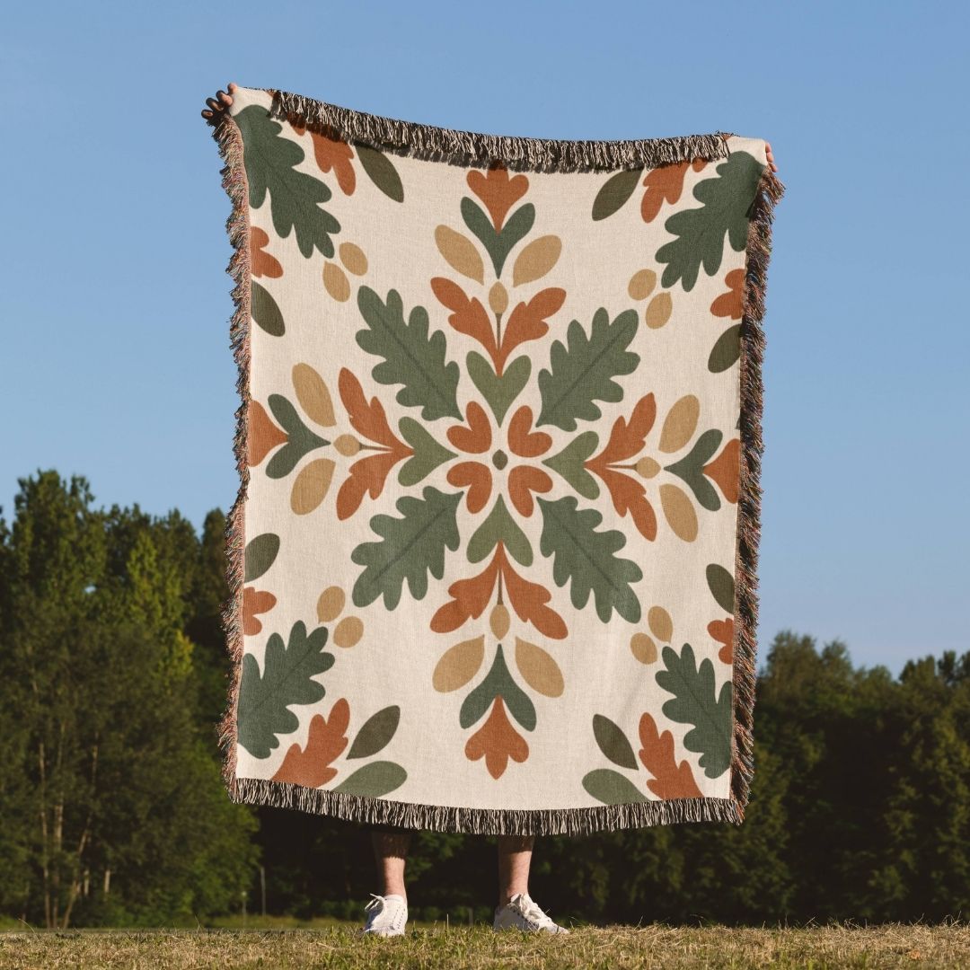 Forest Medallion Woven Blanket