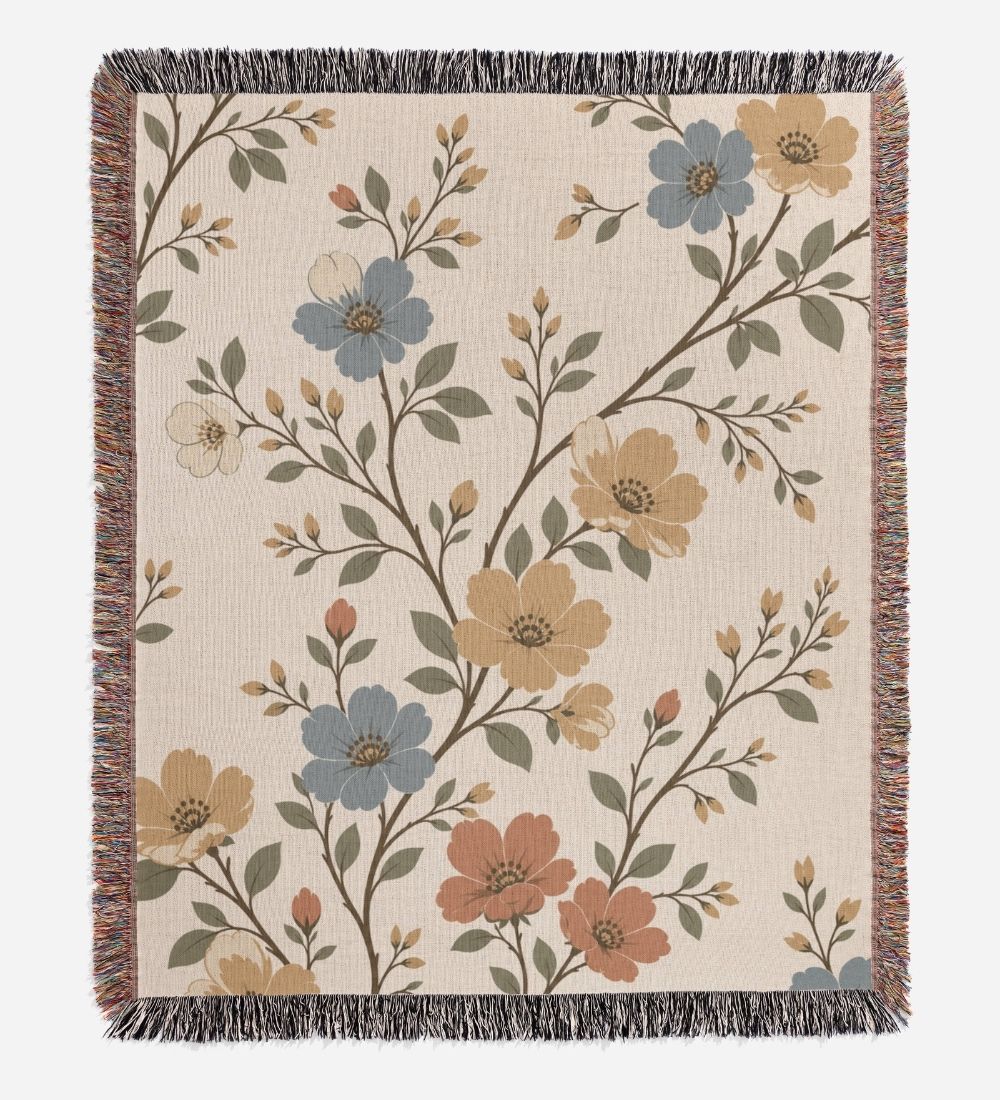 Vintage Bloom Woven Blanket