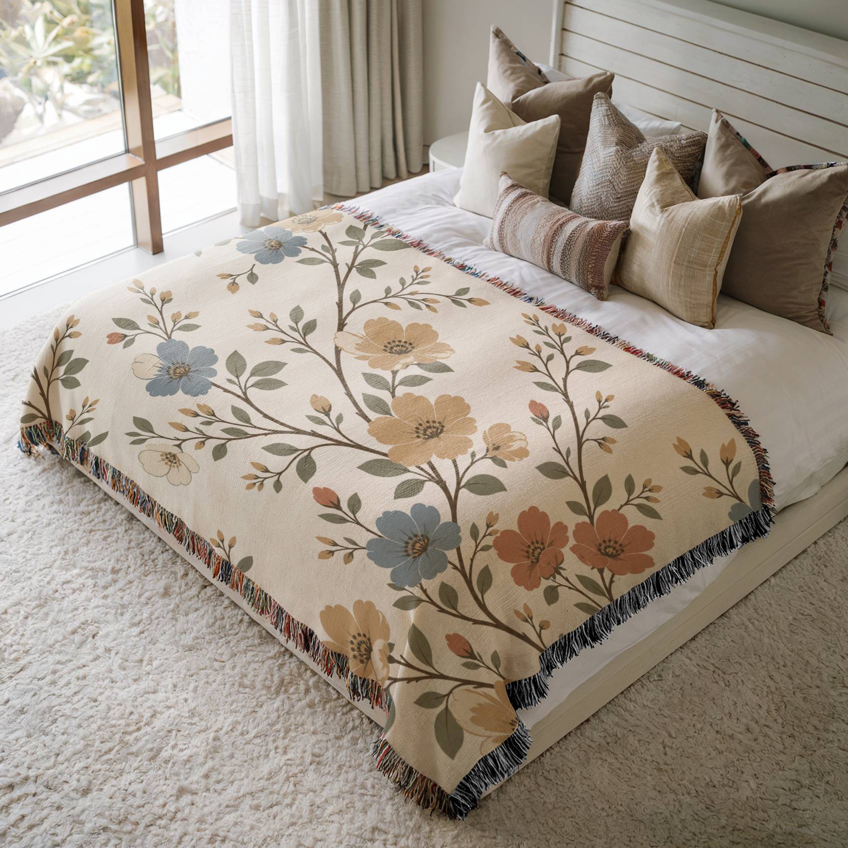 Vintage Bloom Woven Blanket