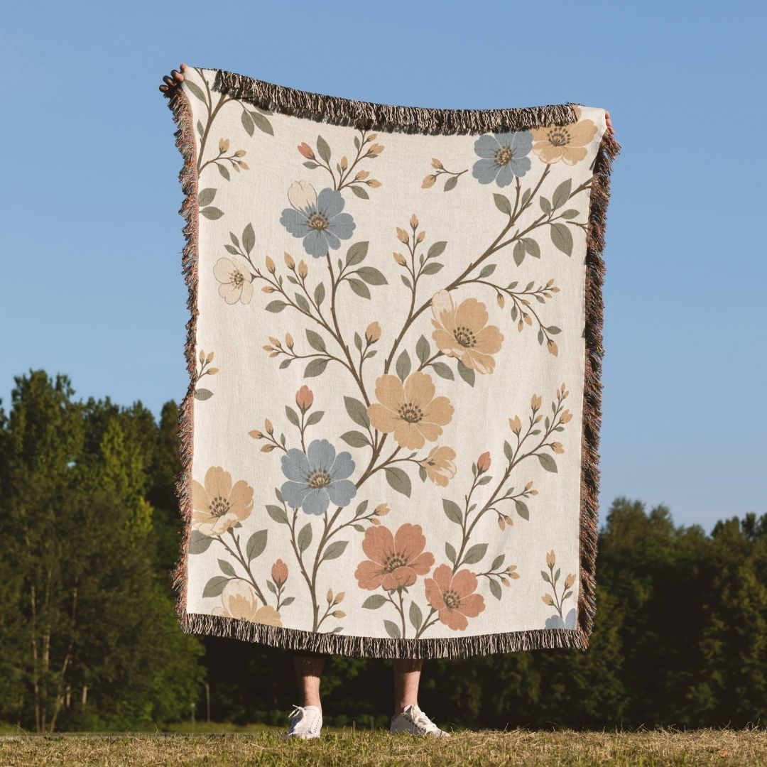 Vintage Bloom Woven Blanket