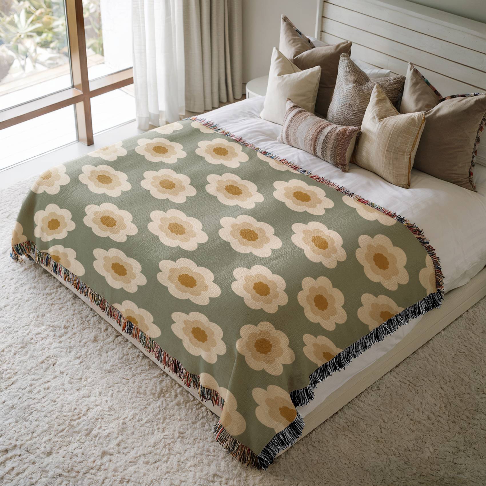 Flower Sanctuary Woven Blanket