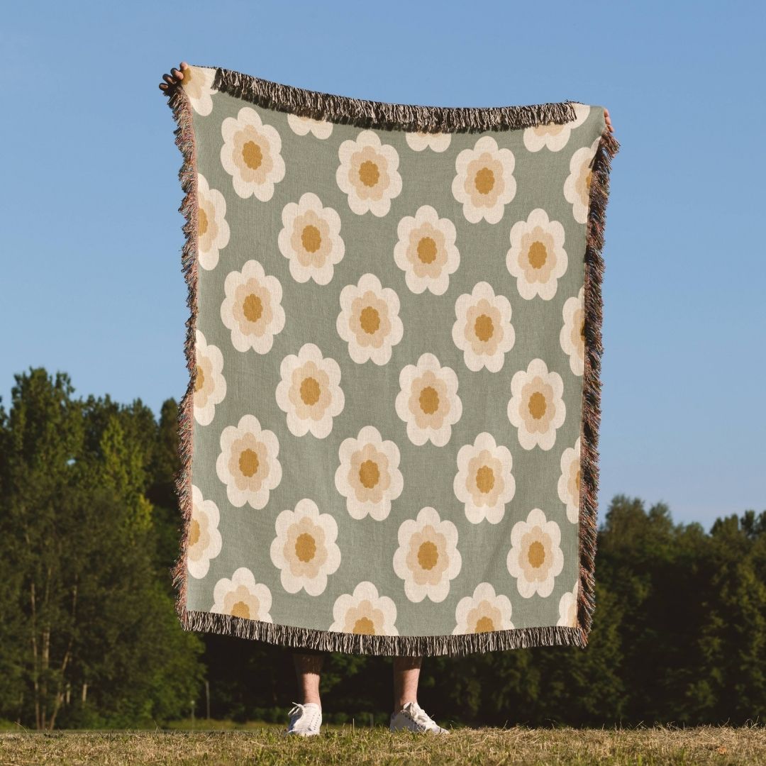 Flower Sanctuary Woven Blanket