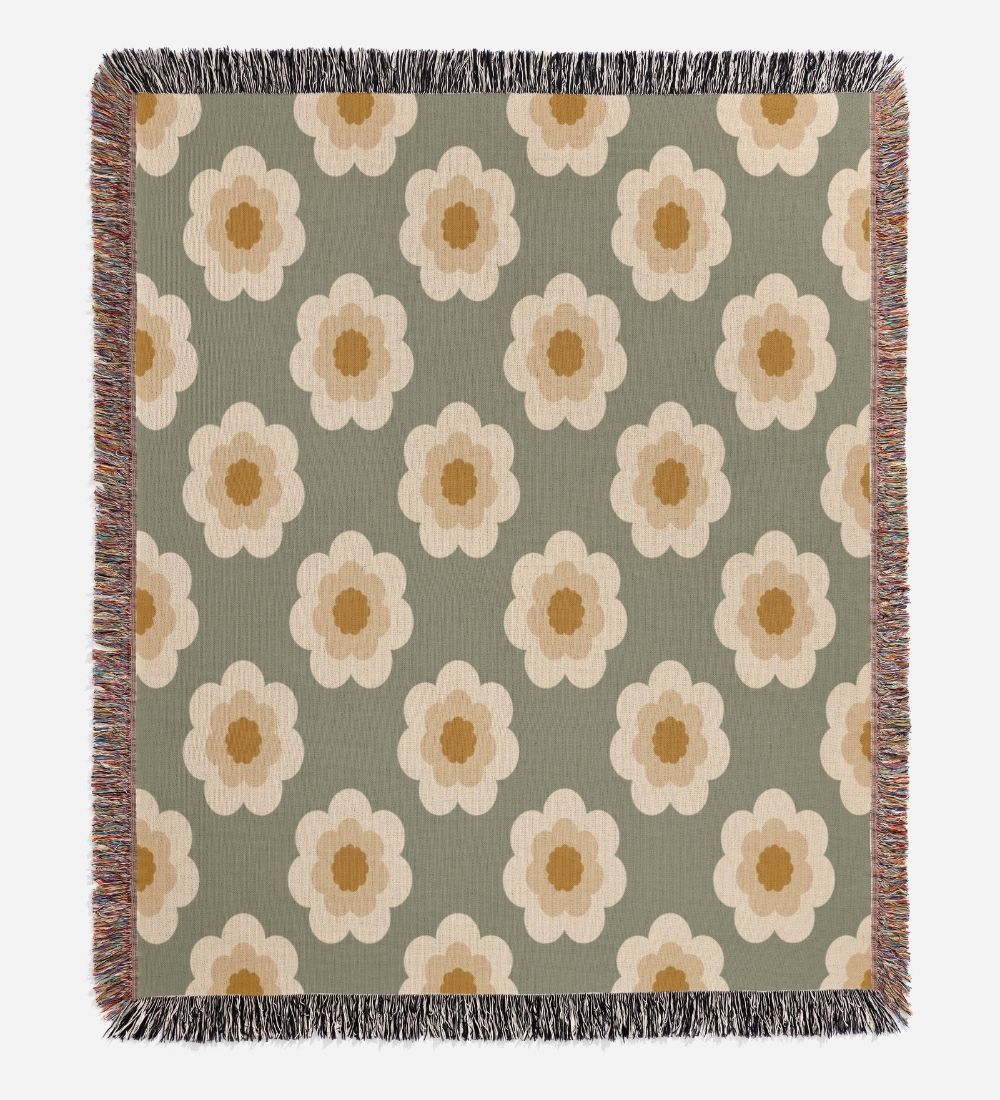 Flower Sanctuary Woven Blanket