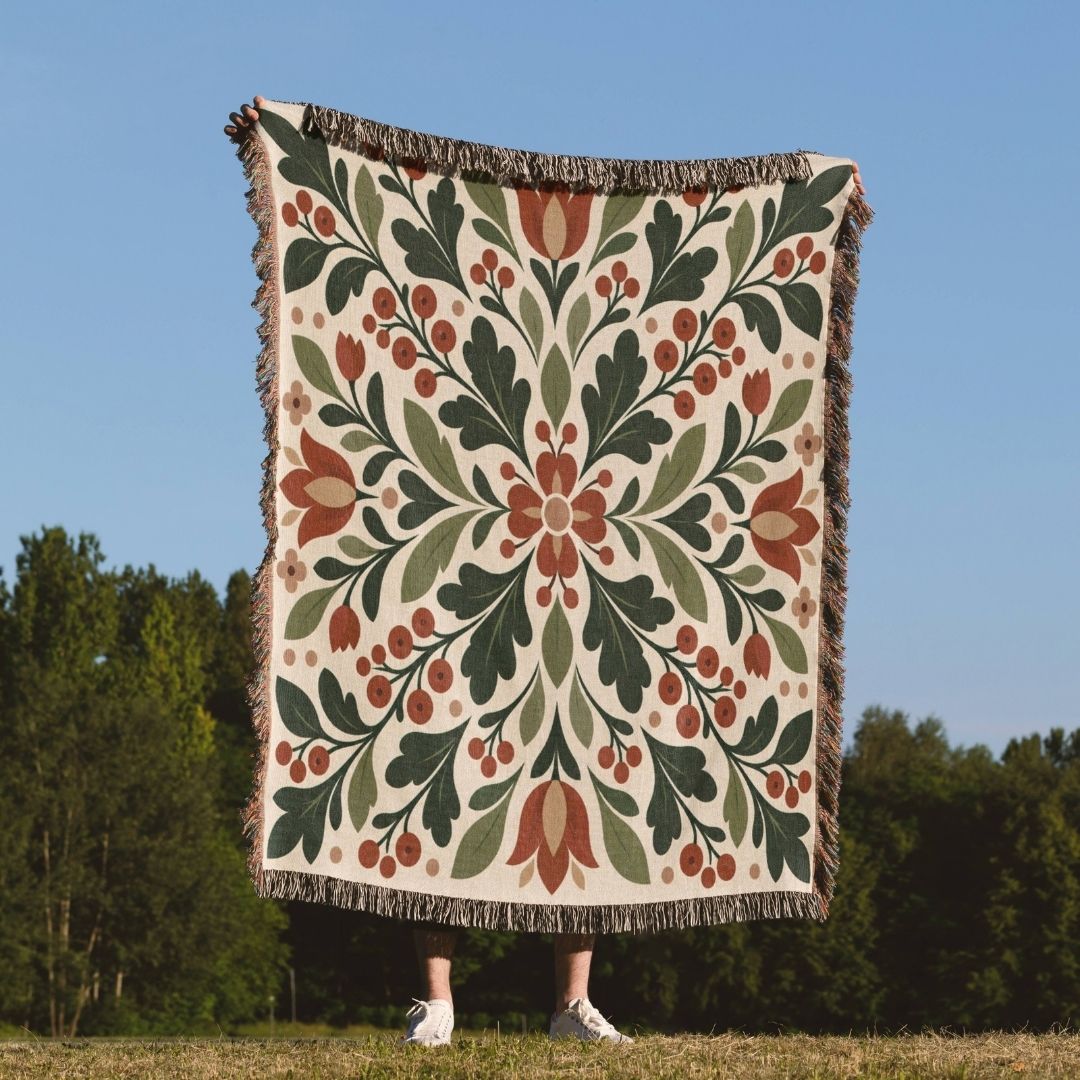 Woodland Berry Woven Blanket