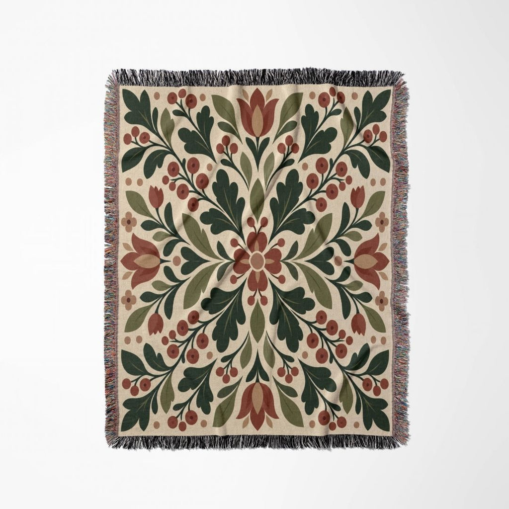 Woodland Berry Woven Blanket