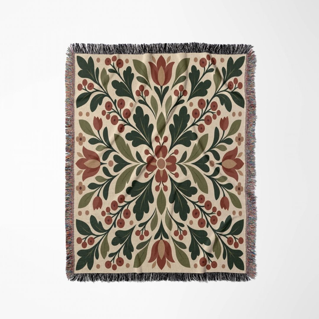 Woodland Berry Woven Blanket