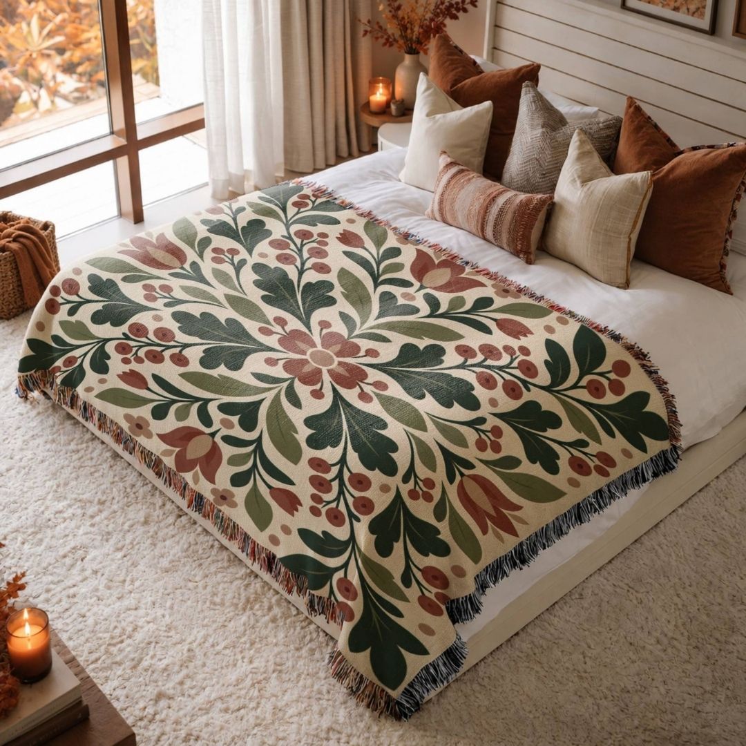Woodland Berry Woven Blanket