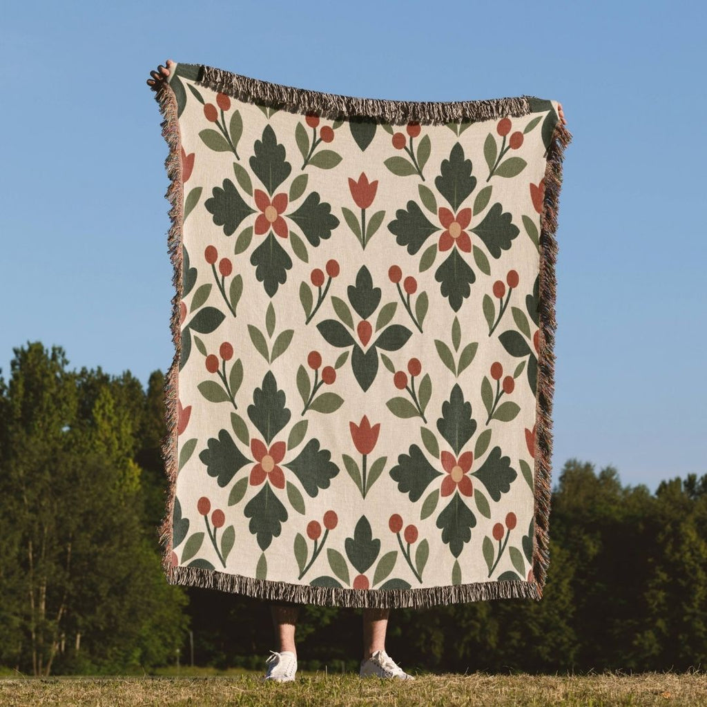 Woodland Bloom Woven Blanket