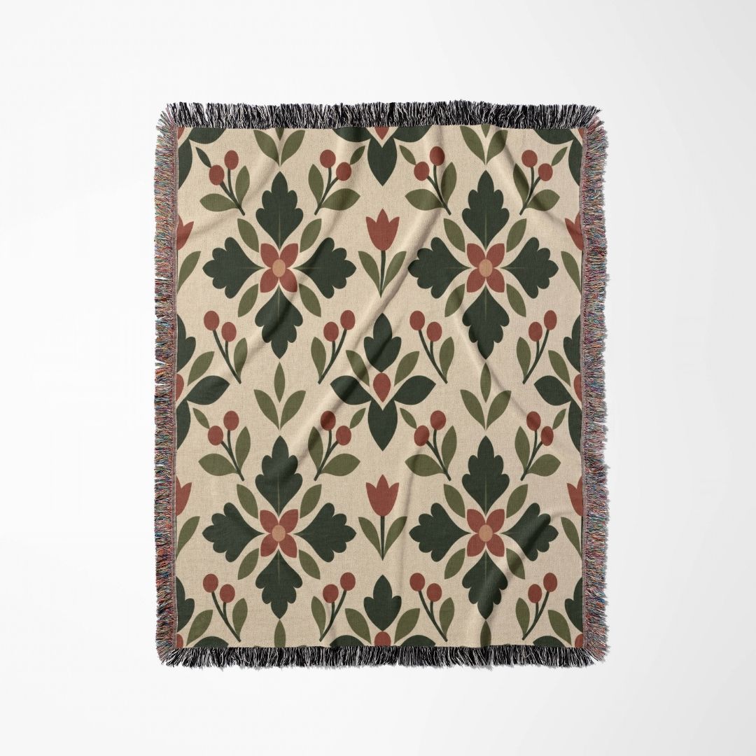 Woodland Bloom Woven Blanket