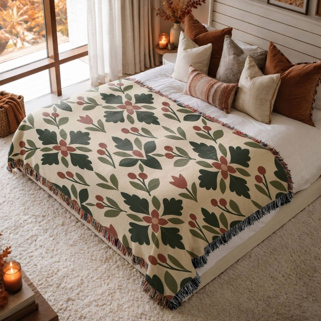 Woodland Bloom Woven Blanket