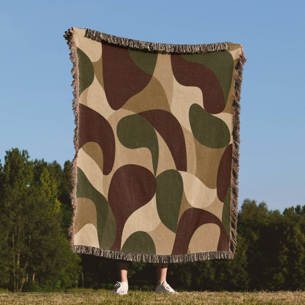 Woodland Camo Woven Blanket
