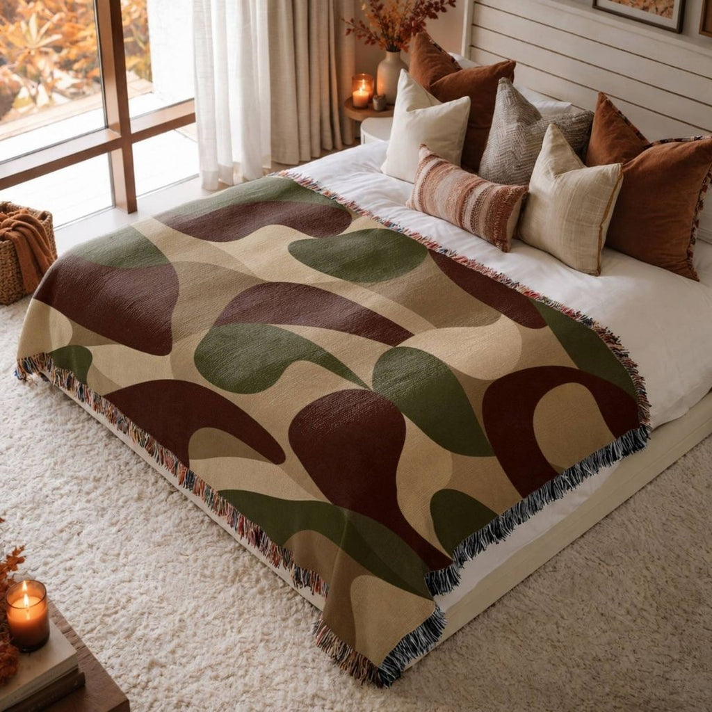Woodland Camo Woven Blanket