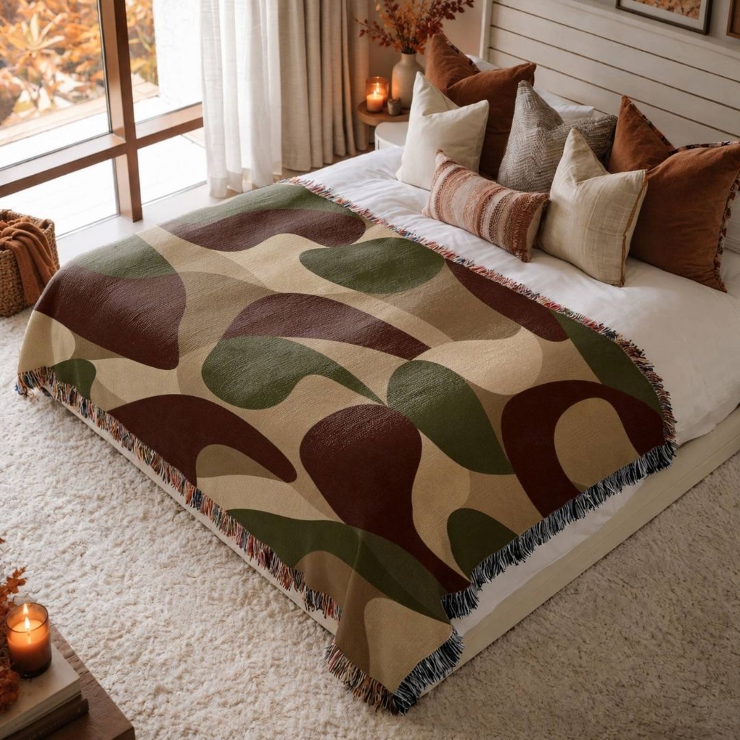 Woodland Camo Woven Blanket