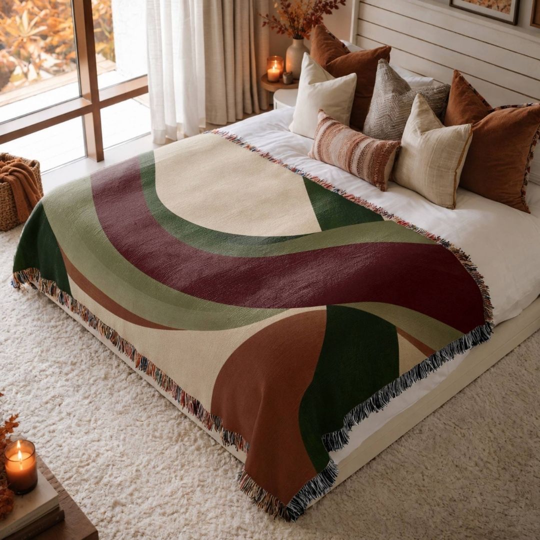 Ribbon Current Woven Blanket
