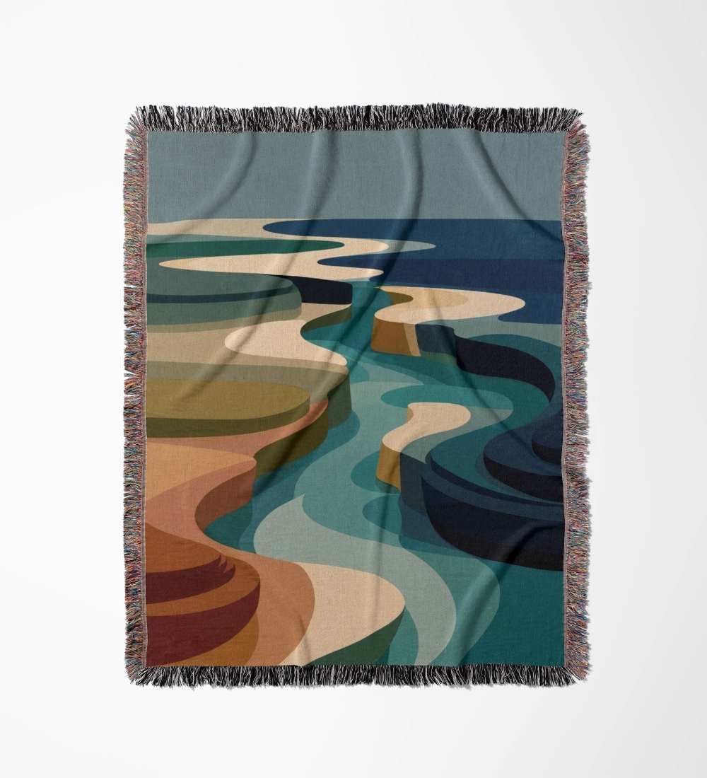 Nordic Coastal Surge Woven Blanket