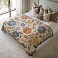 Nordic Vintage Floral Woven Blanket