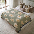 Sage Daisy Woven Blanket
