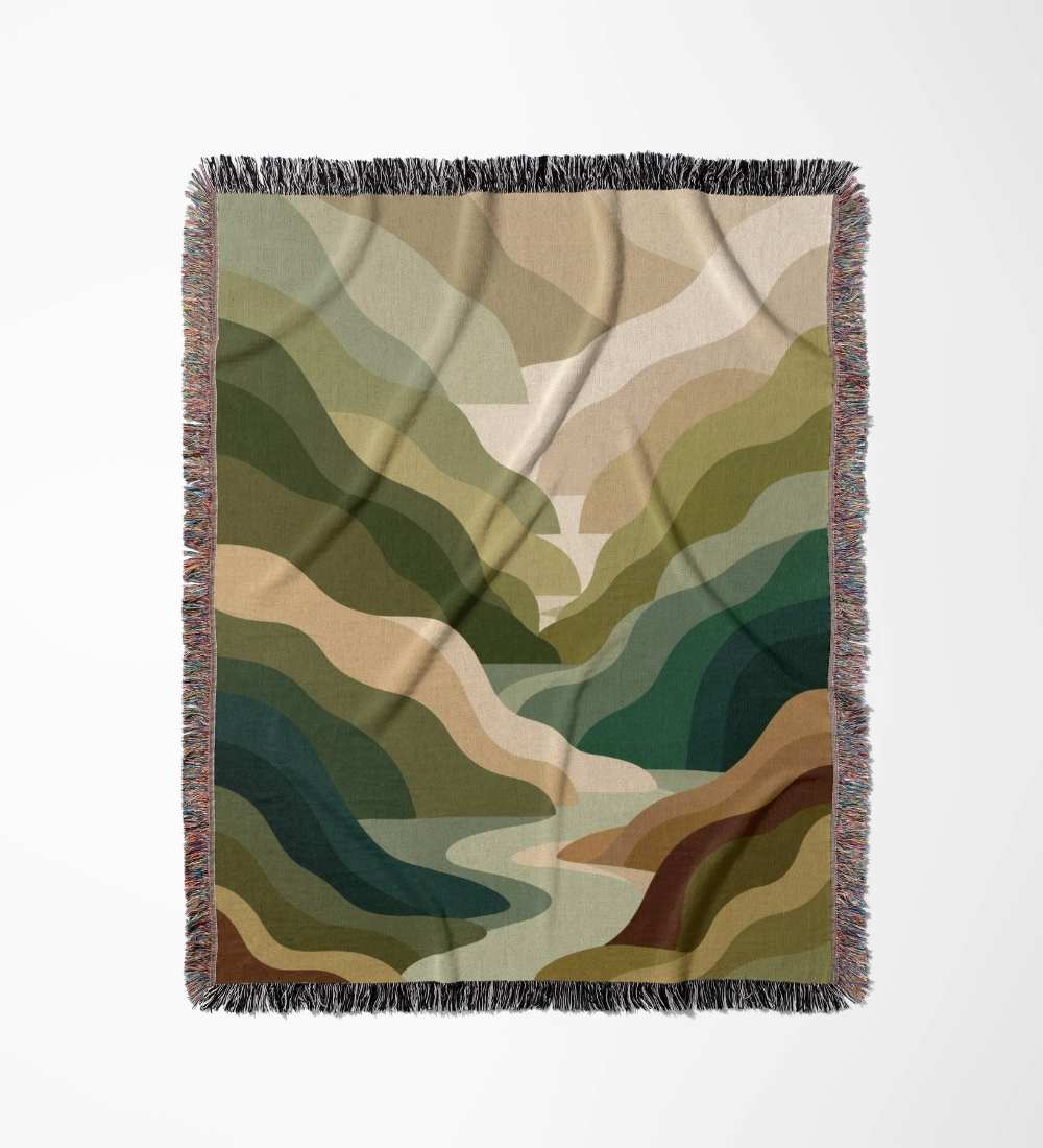 Scandinavian Autumn Ridge Woven Blanket