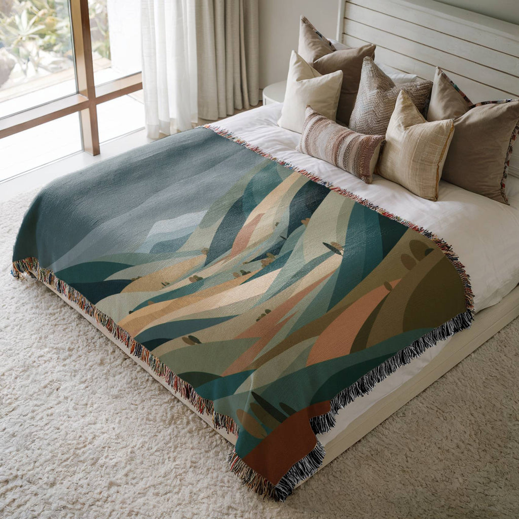 Scandinavian Birch Grove Woven Blanket