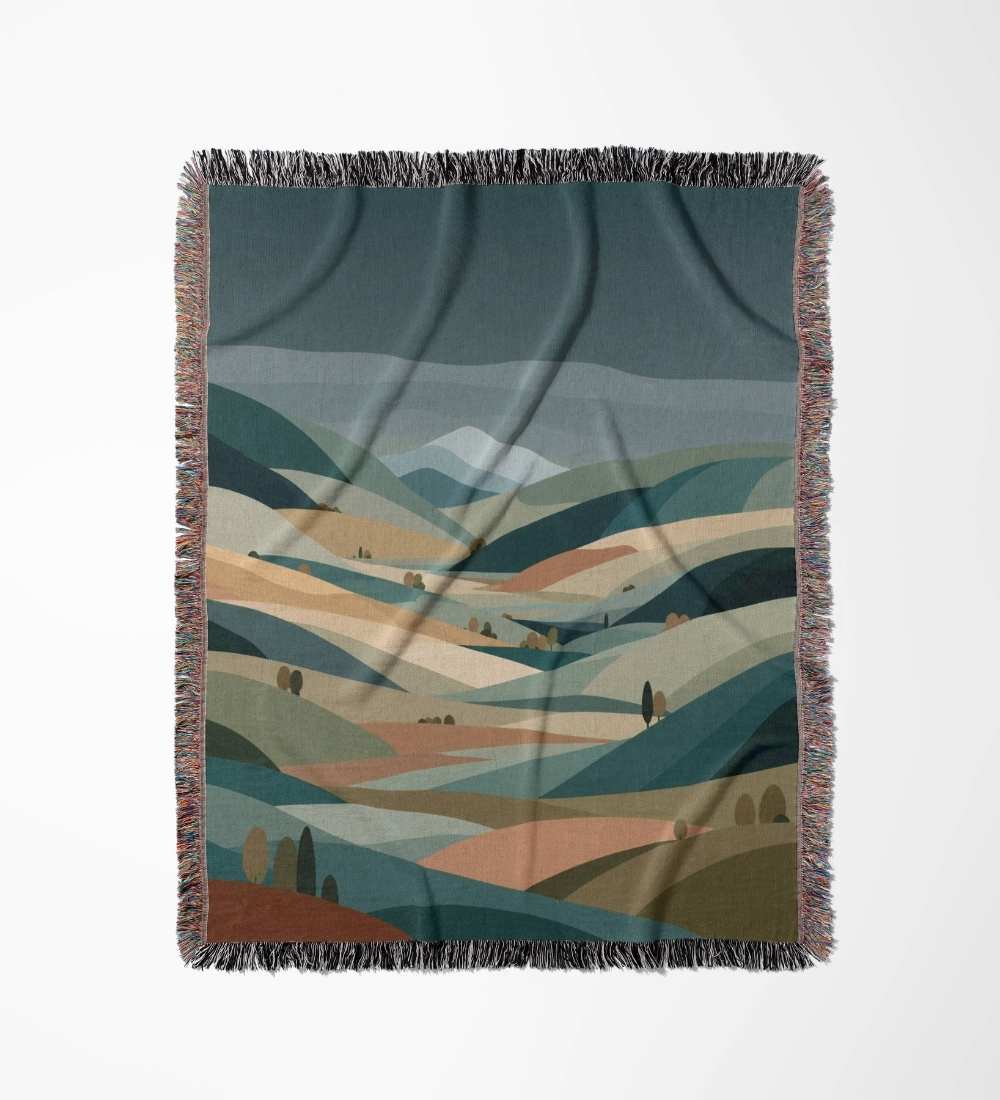 Scandinavian Birch Grove Woven Blanket