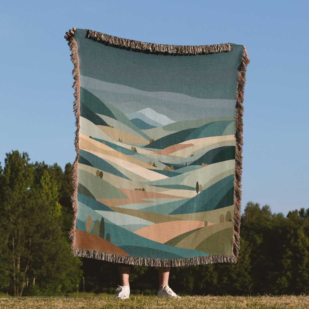 Scandinavian Birch Grove Woven Blanket