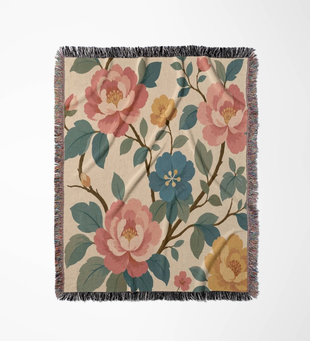 Pastel Garden Woven Blanket