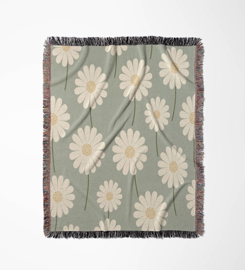 Nordic Daisy Woven Blanket